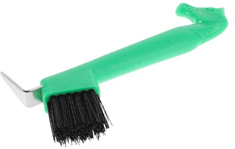 SEWACC Brosse de Nettoyage pour Sabots de Cheval 18,5 Cm avec Manche Antidérapant et Poils Rigides, Outil pour Soins des Sabots, Cure-pieds Portable pour Écurie et Ferme