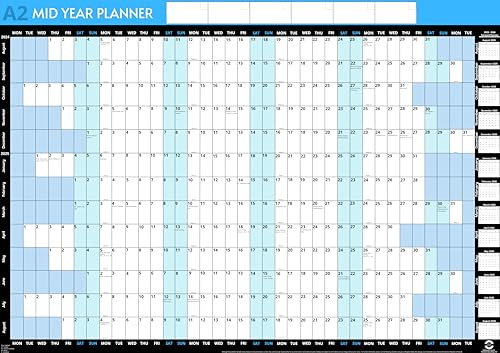 A2 Size 59.4 x 43cm | Yearly Academic Wall Planner 2026/2027 | Wall Calendar 2026 Planner | Year Chart 2026 | Academic 13 Month Mid Year Calendar from Aug 2026-Aug 2027 with Mini 2028 Yearly Calender