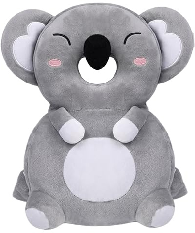Baby Head Protector Backpack - Shock-Absorbent Toddler Head Protector with Adjustable Straps, Gray (Includes Chest Strap)