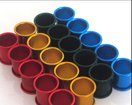 F-Pigeon 30pcs top Red/blue/red/mixed color aluminum pigeon rings racing leg bands for birds (blue)
