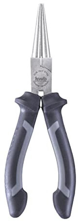 kwb Alicates de punta redonda profesional, 160 mm según DIN ISO 5745, mandíbulas largas, acero CV, mandíbulas extralargas