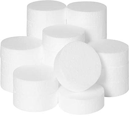 Juvale 24 Pack Foam Circles for Crafts - 3 Inch Round Polystyrene Discs for DIY Projects (1 Inch Thick, White)