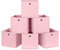 SONGMICS Rfb02Pk-3 Set Di 6 Scatole Di Stoffa Pieghevoli In Tessuto Non Tessuto, Cubiche, Per Riporre Giocattoli E Vestiti, Rosa