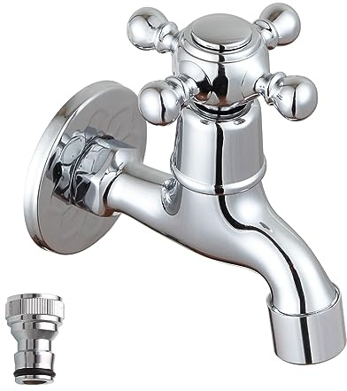 Chrome Brass Outdoor Wall Mounted Water Tap Balcony Mop Basin Garden Faucet, Laundry Utility Faucets