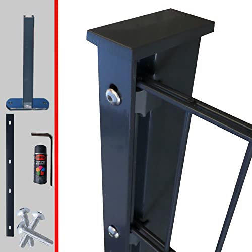 Doppelstabmattenzaun Komplettset 6/5/6mm in Anthrazit RAL7016 – Stabmattenzaun Gartenzaun - Pfosten mit Abdeckleiste und Zubehör Zaunhöhe: 1030 mm Zaunlänge: 22,5 m