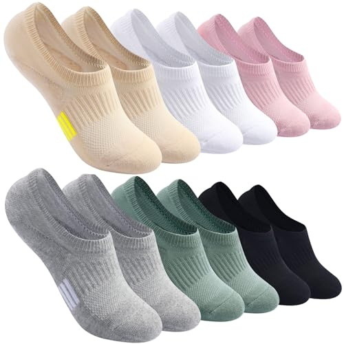 Blu Ninfee Trainer Ankle Socks Womens, 6 Pairs Cushioned Running Sports Invisible No Show Socks Men, Athletic Low Cut Gym Socks for Ladies Girls