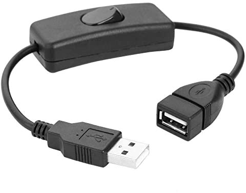 Xingdianfu Cable USB de extensión de 0,3m con interruptor de encendido/apagado compatible con auriculares, lámpara, ventilador y lámpara nocturna