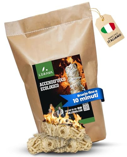 LERAVA® Anzündwolle 1,5kg Natur Kaminanzünder & Grillanzünder, Ofenanzünder aus Holzwolle, Perfekter Anzünder für Kamin, Grill & Ofen, Umweltfreundliche Anzünder Holzwolle, Feueranzünder, Holzanzünder