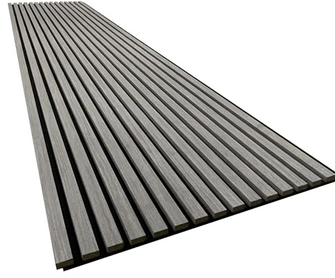 4 x Endorphin® Akustikpaneele Holz in 266x61x2,1cm | Wandpaneele Echtholzfurnier mit Filz | Holzpaneele Wandverkleidung zum Kleben oder Anschrauben | Einfache Montage (Eiche grau)