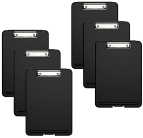 GOSIA Briefbeschwerer mit Aufbewahrungs-Set mit 6 Stück, Briefbeschwerer, 8,5 x 11 Zoll, mit Clip mit niedrigem Profil, für Schulbedarf im Büro