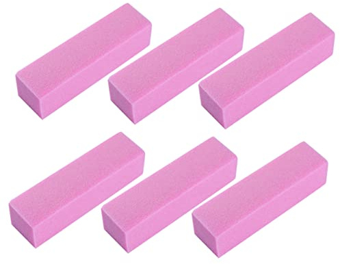 PLAFOPE Set 10 Pezzi Blocchi Abrasivi in Spugna Rosa 4 Lati per Manicure Professionale a Casa e Saloni, Blocchi per Levigatura e Lucidatura Unghie