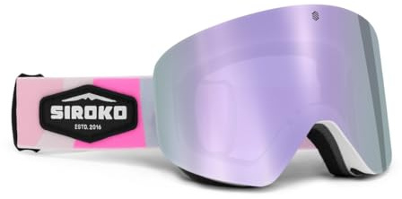 SIROKO - Masques de Ski et Snowboard pour Enfant GX Muffin Blanc/Rose