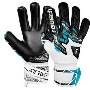 Reusch Attrakt Gold NC Junior griffige und atmungsaktive Torwarthandschuhe Fußballhandschuhe für Kinder und Jugendliche für Jungen Mädchen geeignet für alle Wetterbedingungen und Spielfeldoberflächen
