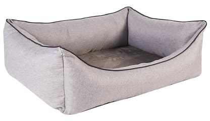 Lebon - Hundebett Noah Plus Grau - 3 Größen und 3 Farben- Orthopädisch und bis 90 Grad waschbar - Bester Liegekomfort - Hochwertig und Made IN EU (Grau, M)