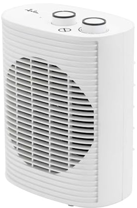 JATA JCTV1191 - Calefactor Bajo Consumo. Termoventilador Baño 2000 W. 2 Potencias. Ventilador. Termostato Regulable. Antivuelco. Asa de Transporte. Compacto: 18,5 x 12 x 24 cm
