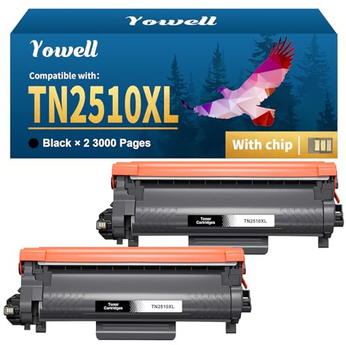 Yowell TN2510 TN2510XL Toner con chip, compatibile con Brother TN-2510XL TN2510 XL per MFC-L2800DW MFC-L2835DW HL-L2400DW HL-L2445DW HL-L2447DW DCP-L2660DW DCP-L2665DW DCP-L2627DW (nero, 2-Pack)