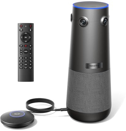 NEARITY 360 Alien Telecamera per Videoconferenze 4K con Microfono, Webcam 8MP, 3 Modalità IA, 6 Microfoni con Cancellazione Rumore, Inquadratura Automatica, Per PC/Portatile/Lavagna Interattiva