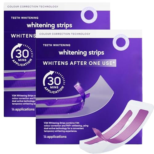 Teeth Whitening Strips - Zahnaufhellungsstreifen - 2 * 14 PCS Zähne Aufhellen - Bleaching Zähne White Stripes Zähne - Zahnbleaching Strip, zur Entfernung von Verfärbungen,sanft für den Zahnschmelz
