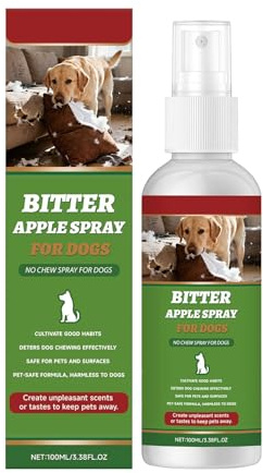 Generico Spray Anti-Morso per Cani - Repellente alla Mela Amara Contro Masticazione & Leccamento | Protegge Mobili, Scarpe, Tappeti, Piante | 100ml Senza Alcol, Sicuro, Uso Interno & Esterno