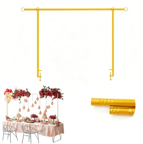 Barra Decorativa de Metal para Mesa,Arco de Mesa Decorativo Arco Decorativo Metálico para Globos De 240 x 100 Cm, Ajustable y Multiusos, Ideal para Cumpleaños y Navidad