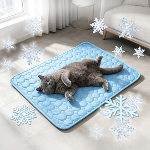 Alfombrilla Refrescante para Perros Gatos Manta Refrescante para Perros Esterilla Lavable Refrigerante Autorefrigerante Mascotas Manta Fria Antideslizante PortáTil para Interior Exterior,Coche,Viajes
