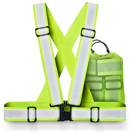 Xcelenze – Warnweste Fahrrad maximale Reflektoren Fläche | Warnweste Kinder Erwachsene | Warnweste Laufen | Reflektorband Sicherheitsweste Reflektorweste Fahrradweste Leuchtweste Kinderwarnweste