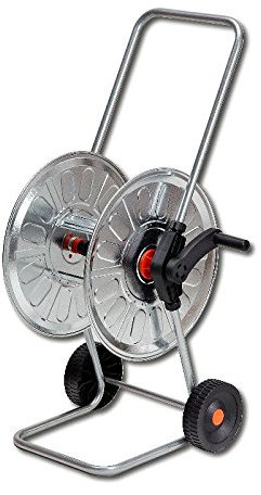 Evenes Schlauchwagen aus verzinktem Stahl Schlauchabgang 3/4 Silber