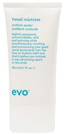 EVO head mistress cuticle sealer Finishing Haarcreme für trockenes und coloriertes Haar, erleichtert das Föhnen und Styling der Haare, verleiht Geschmeidigkeit, Glanz, vegan, ohne Sulfate, 150 ml