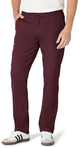 Amazon Essentials Men's Skinny-fit Stretch Chino Khaki Pant, Casual Business Wear, Burgundy, 32W x 30L