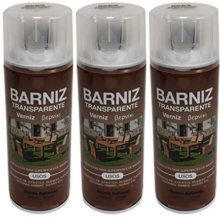 H HANSEL HOME Barniz Satinado Pintura Spray Multicolor 400 Ml - Pack de 3 Unidades