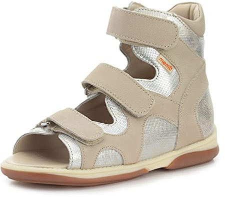 Memo Joanna Orthopedic Corrective Ankle Brace Sandal, Beige/Grey, 38 (6 M US Big Kid)