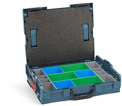 Bosch Sortimo L-Boxx 102 Werkzeugkoffer-Set • professional blau ohne Logo • bestückt mit Ordnungssystem Insetboxen-Set CD3 und Deckelpolster
