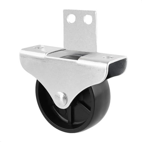 WAGNER Design Möbelrolle/Bettkastenrolle - Durchmesser Ø 50 mm, Bauhöhe 55 mm, Stahl verzinkt, schwarz, Anschraubplatte 25 x 70 mm, Tragkraft 50 kg - 01065701