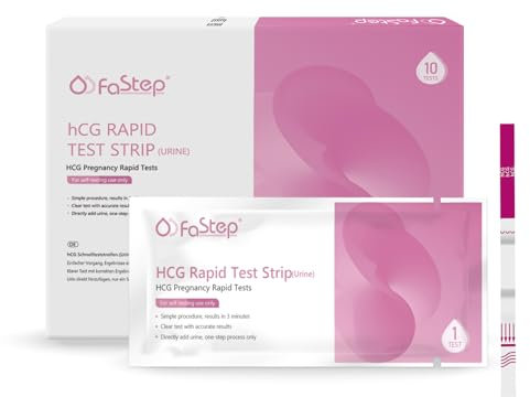 Test de Grossesse Précoce Fastep - Ultra Précis - Détecte Précocement La Grossesse - 10 Tests de HCG Urinaires, Bandelettes Sensibles 10 mIU/mL
