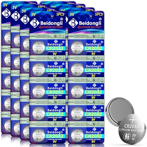 CR2032 3V Lithium Knopfzellen CR 2032 Batterien 40 Stück【5 Jahre Garantie】 (CR2032-8-40)