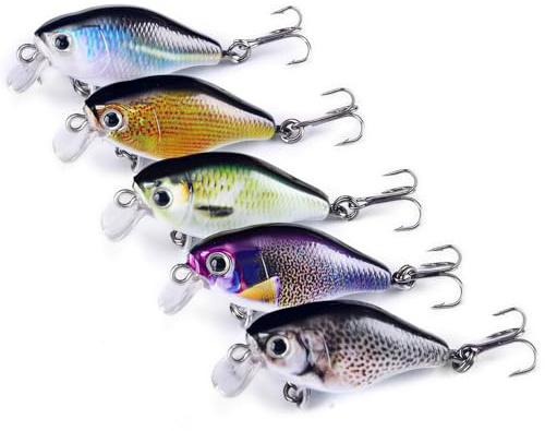 Stenar Wobbler Minnow konstgjort bete set | rovfisk gös abborre fiske | iögonfallande färger (färg: 3)