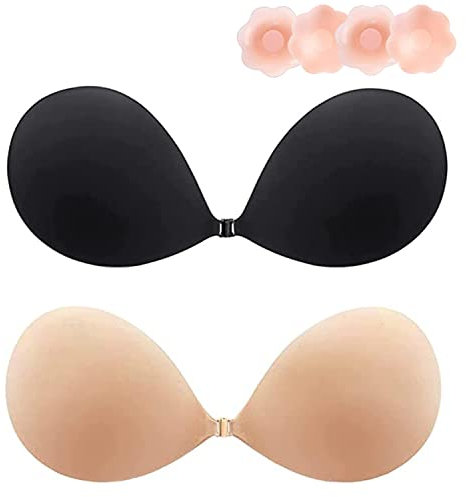 Lnmyic Soutien-gorge invisible pour adhésif, bonnets adhésifs, push-up, réutilisable en silicone, collant, soutien-gorge respirant et sans bretelles