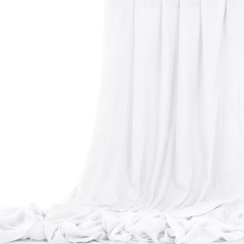 Tessuto di Garza per Matrimonio Bianco 9,2 m x 90 cm, Drappeggio ad Arco Drappo per Soffitto Runner da Tavolo, Fai da Te per Tovaglioli con Fascia per Sedia Decorazione di Nozze