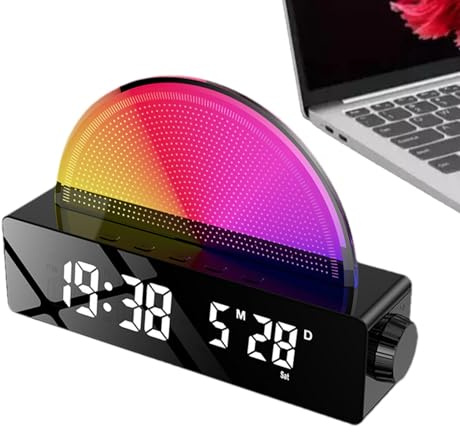 Despertadores del amanecer, reloj despertador del amanecer,Luz de reloj despertador digital | Reloj despertador inteligente, relojes despertadores para dormitorios, pantalla multicolor para personas q