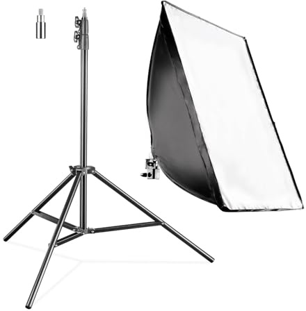 Walimex pro Set Softbox rettangolare 40 x 60 cm con LED 35 W Treppiede per luci FT-8051 fino a 260 cm, luce diurna 5000 K per studio foto set fotografico