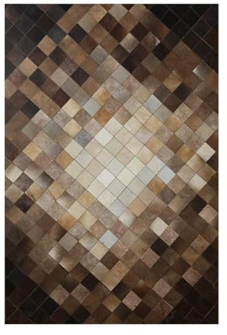 Suixtil Alfombra de Piel de Vaca Natural, Suave y Circular, con Parte Inferior Antideslizante, calientapiés for habitación Infantil, Alfombra de Cuero ecológica(160cmx230cm)