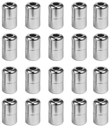 GNALIA Hebillas, 20 Unidades, Cierres Rápidos Metal Cordones Elásticos Sin Atar, Plateado, Tamaño Estándar, Accesorio Perfecto Todo Tipo Cordones