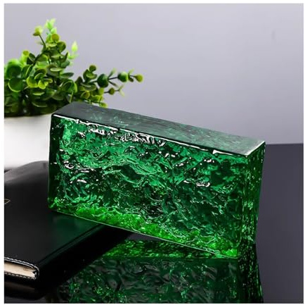 Mattone di vetro trasparente, mattone di vetro solido, alta trasparenza blocco di vetro rettangolare trasparente, blocchi di vetro per partizioni multicolore 19,8 x 9,9 x 4,8 cm
