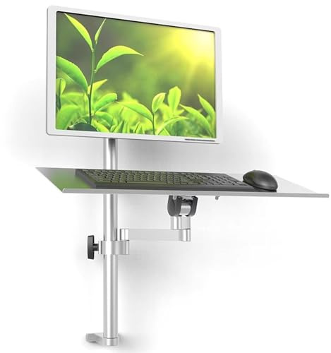 Soporte ajustable para portátil y monitor, estación de trabajo ergonómica con capacidad de 10 kg, ideal para espacios de trabajo en la oficina y el hogar