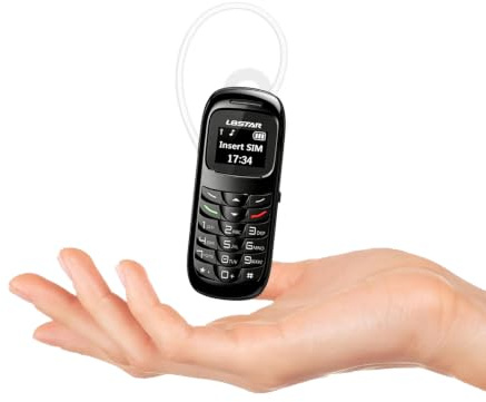 Longben BM70 Il cellulare più piccolo e sottile al mondo, mini telefono portatile con auricolare Bluetooth((Nero))