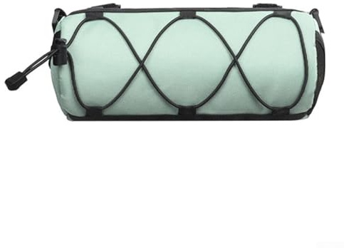 Besttoolifes Bolsa de manillar desmontable de nailon resistente al agua con correa frontal, multiusos, tubo de hombro o montaña, para mochila, scooter, carretera, diseño cruzado (verde)