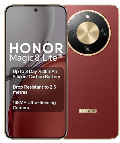 Honor Magic8 Lite 5G Smartphone 8GB RAM 512GB Speicher Dual-SIM Reddish Brown (5109CAFM)