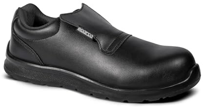Sparco Trackday No Laces Cosy, Zapatos de Seguridad S2 ESD Bajos. Sin Cordones, repelentes al Agua, sin Metal, Microfibra Resistente. EU 44