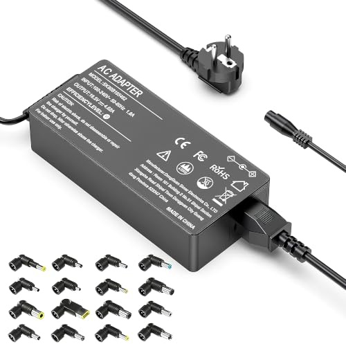 90W Cargador Portátil Universal AC Adaptador Compatible con HP Lenovo DELL ASUS Acer Toshiba Samsung Sony IBM Fujitsu Gateway Notebook Ultrabook Chromebook Cable de alimentación con 16 Conectores