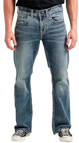 Silver Jeans Co. Men's Craig Classic Fit Bootcut Jeans, Medium Indigo LDS260, 36W x 34L